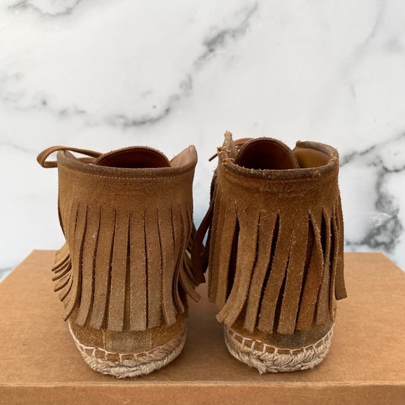 Saint Laurent Tan Suede Fringe Espadrille desert boot booties size IT 40 US 10 - Picture 4 of 16
